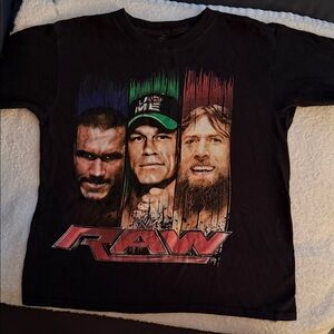 WWE Black Graphic Tee with RAW Design